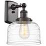 Ballston Urban Bell 8" LED Sconce - Bronze Finish - Swirl Shade