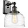 Ballston Urban Bell 8" LED Sconce - Bronze Finish - Swirl Shade
