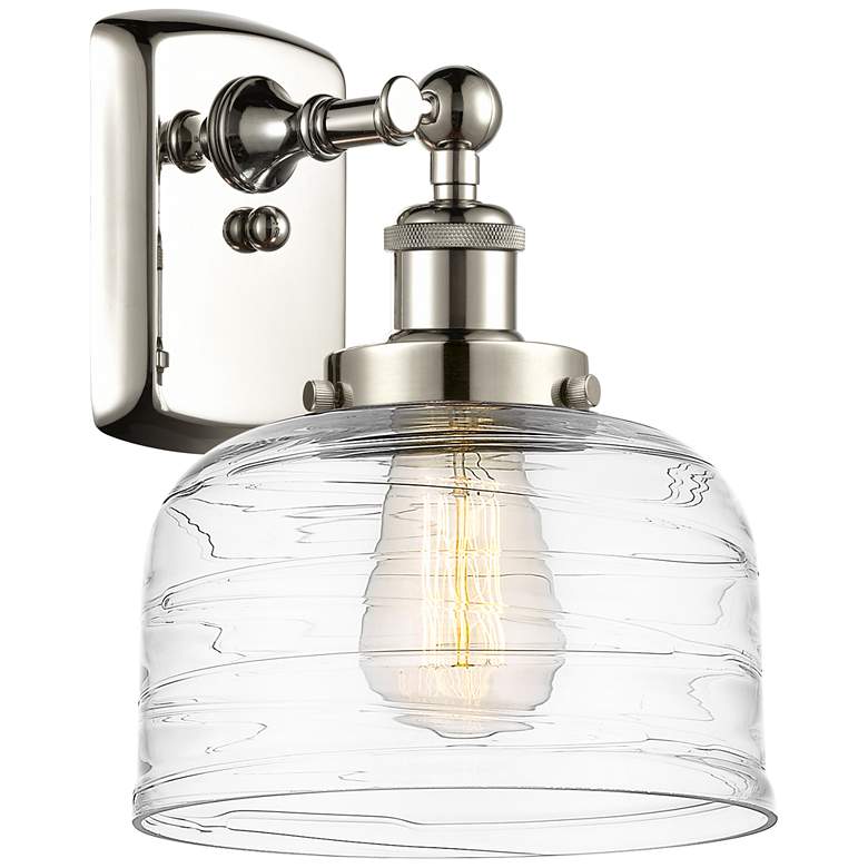 Image 1 Ballston Urban Bell 8" LED Sconce - Nickel Finish - Swirl Shade