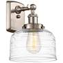 Ballston Urban Bell 8" LED Sconce - Nickel Finish - Swirl Shade