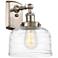 Ballston Urban Bell 8" LED Sconce - Nickel Finish - Swirl Shade