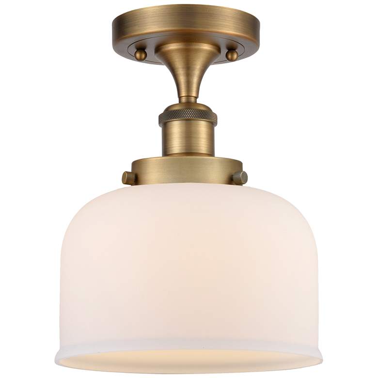 Image 1 Ballston Urban Bell 8" LED Semi-Flush Mount - Brushed Brass - Matte W