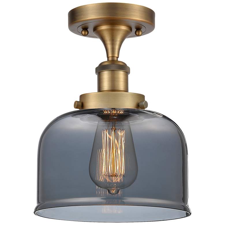 Image 1 Ballston Urban Bell 8" LED Semi-Flush Mount - Brushed Brass - Plated