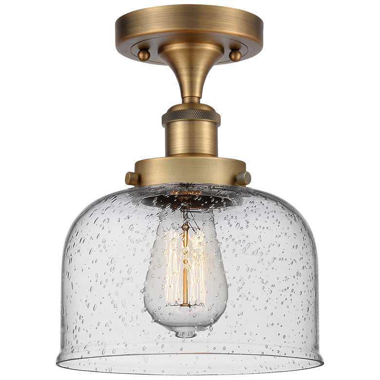 Image 1 Ballston Urban Bell 8" LED Semi-Flush Mount - Brushed Brass - Seedy S