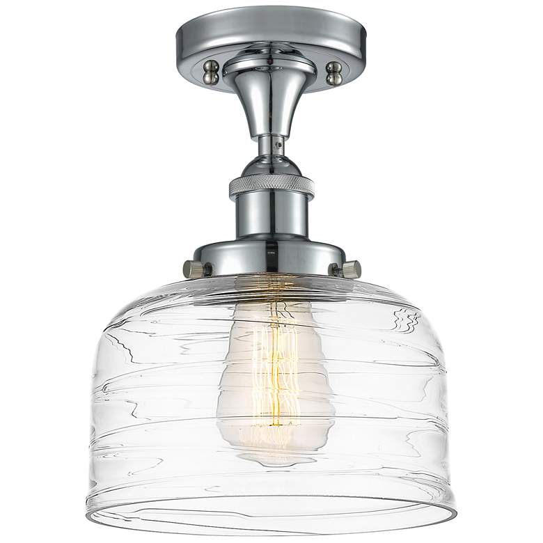 Image 1 Ballston Urban Bell 8" LED Semi-Flush Mount - Chrome - Clear Deco Swi