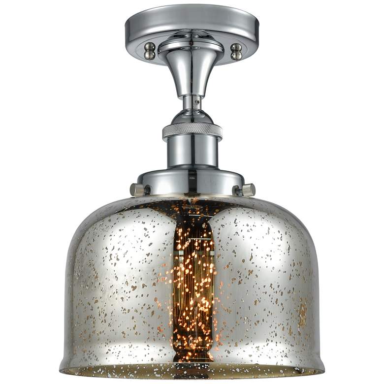 Image 1 Ballston Urban Bell 8" LED Semi-Flush Mount - Chrome - Silver Mercury