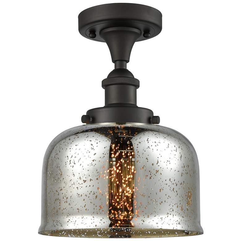 Image 1 Ballston Urban Bell  8 inch LED Semi-Flush - Oil Rubbed Bronze - Silver Me