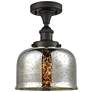 Ballston Urban Bell  8" LED Semi-Flush - Oil Rubbed Bronze - Silver Me