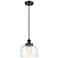 Ballston Urban Bell 8" Matte Black Corded Mini Pendant w/ Deco Swirl S