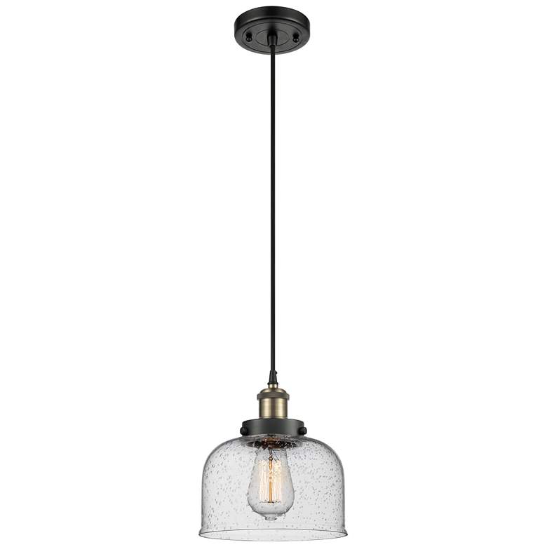 Image 1 Ballston Urban Bell 8" Mini Pendant - Black Antique Brass - Seedy Shad