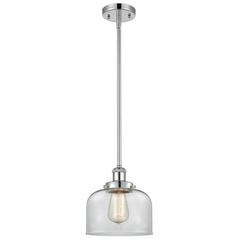 Image 1 Ballston Urban Bell 8 inch Polished Chrome Stemmed Mini Pendant w/ Clear S