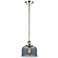 Ballston Urban Bell 8" Polished Nickel Stemmed Mini Pendant w/ Smoke S