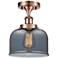 Ballston Urban Bell  8" Semi-Flush Mount - Antique Copper - Plated Smo