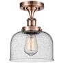 Ballston Urban Bell  8" Semi-Flush Mount - Antique Copper - Seedy Shad