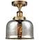 Ballston Urban Bell  8" Semi-Flush Mount - Brass - Silver Plated Mercu
