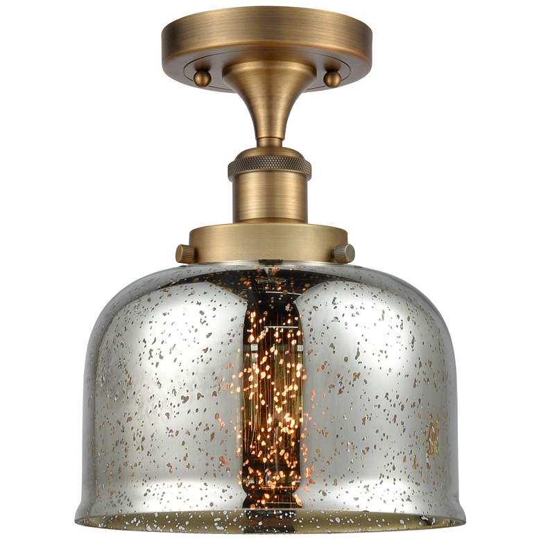Image 1 Ballston Urban Bell  8" Semi-Flush Mount - Brass - Silver Plated Mercu