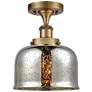 Ballston Urban Bell  8" Semi-Flush Mount - Brass - Silver Plated Mercu