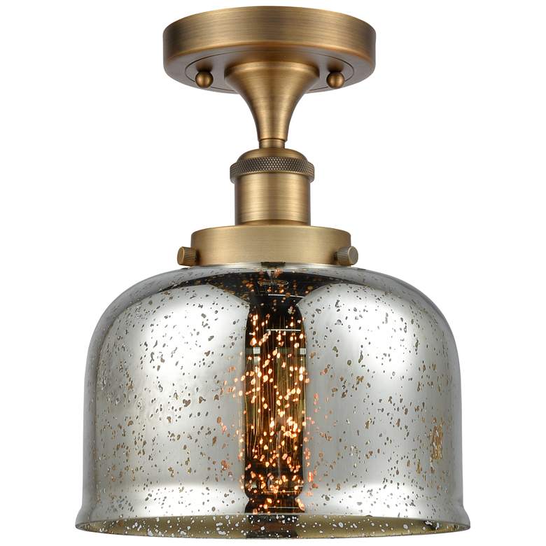 Image 1 Ballston Urban Bell 8" Semi-Flush Mount - Brass - Silver Plated Mercu