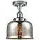 Ballston Urban Bell 8" Semi-Flush Mount - Chrome - Silver Plated Merc