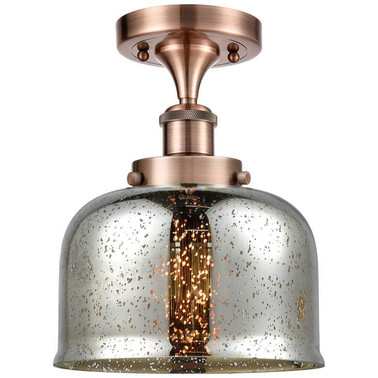 Image 1 Ballston Urban Bell  8" Semi-Flush Mount - Copper - Silver Plated Merc