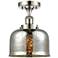 Ballston Urban Bell  8" Semi-Flush Mount - Polished Nickel - Silver Me