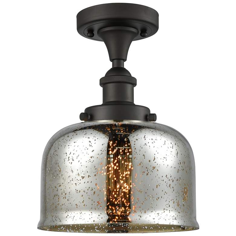 Image 1 Ballston Urban Bell 8" Semi-Flush - Oil Rubbed Bronze - Silver Mercur