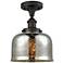 Ballston Urban Bell  8" Semi-Flush - Oil Rubbed Bronze - Silver Mercur