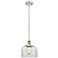 Ballston Urban Bell 8" White & Chrome Stemmed Mini Pendant w/ Clea