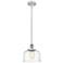 Ballston Urban Bell 8" White & Chrome Stemmed Mini Pendant w/ Deco