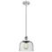 Ballston Urban Bell 8" White & Chrome Stemmed Mini Pendant w/ Seed