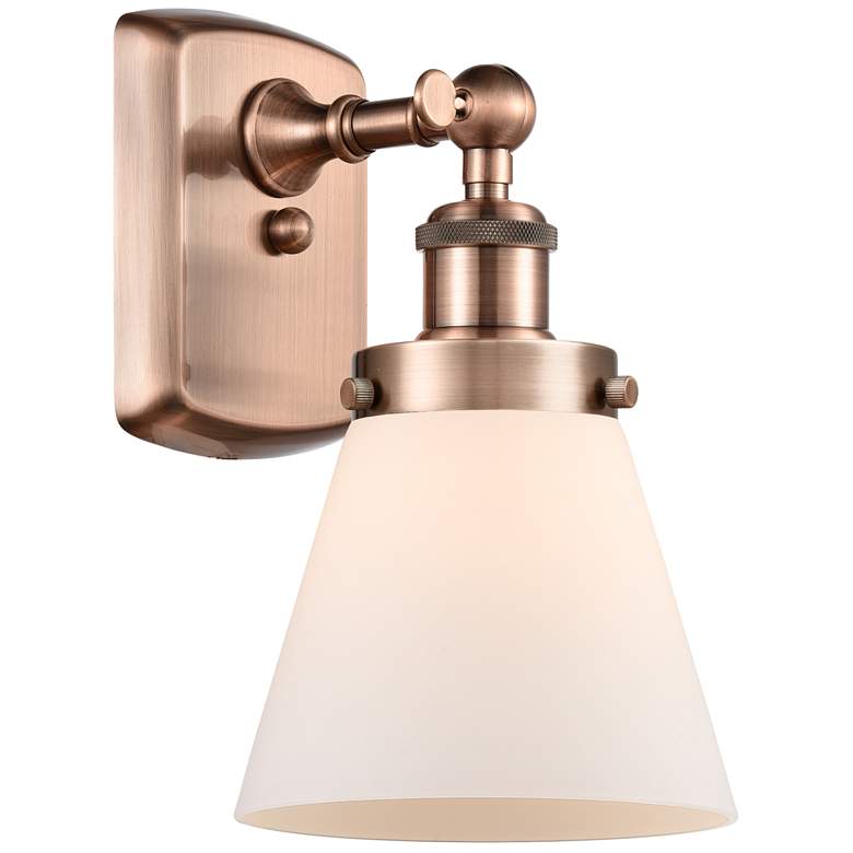 Image 1 Ballston Urban Cone 11" High Copper Sconce w/ Matte White Shade
