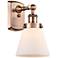 Ballston Urban Cone 11" High Copper Sconce w/ Matte White Shade