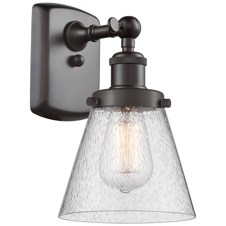 Image 1 Ballston Urban Cone 11" High Oil Rubbed Bronze Sconce w/ Seedy Shade