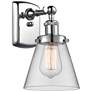 Ballston Urban Cone 11" High Polished Chrome Sconce w/ Clear Shade