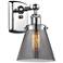 Ballston Urban Cone 11" High Polished Chrome Sconce w/ Plated Smoke Sh