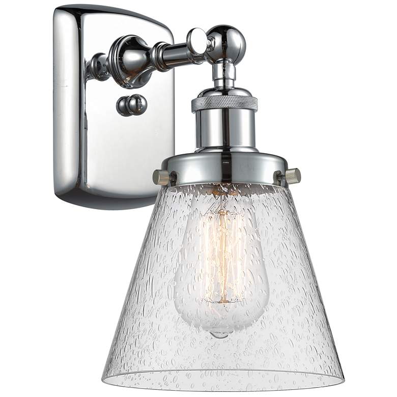 Image 1 Ballston Urban Cone 11" High Polished Chrome Sconce w/ Seedy Shade