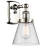 Ballston Urban Cone 11" High Polished Nickel Sconce w/ Seedy Shade