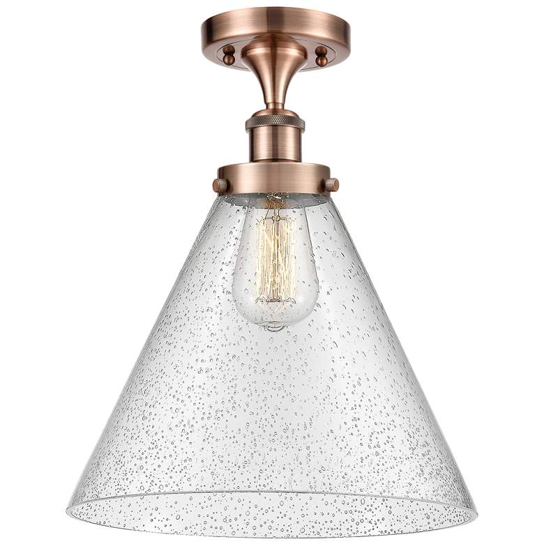 Image 1 Ballston Urban Cone 12" LED Semi-Flush Mount - Antique Copper - Seedy