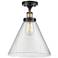 Ballston Urban Cone 12" LED Semi-Flush Mount - Black Antique Brass -