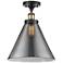 Ballston Urban Cone  12" LED Semi-Flush Mount - Black Brass - Plated S
