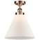 Ballston Urban Cone  12" LED Semi-Flush Mount - Copper - Matte White