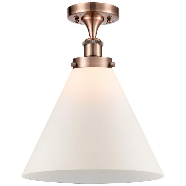 Image 1 Ballston Urban Cone 12" LED Semi-Flush Mount - Copper - Matte White