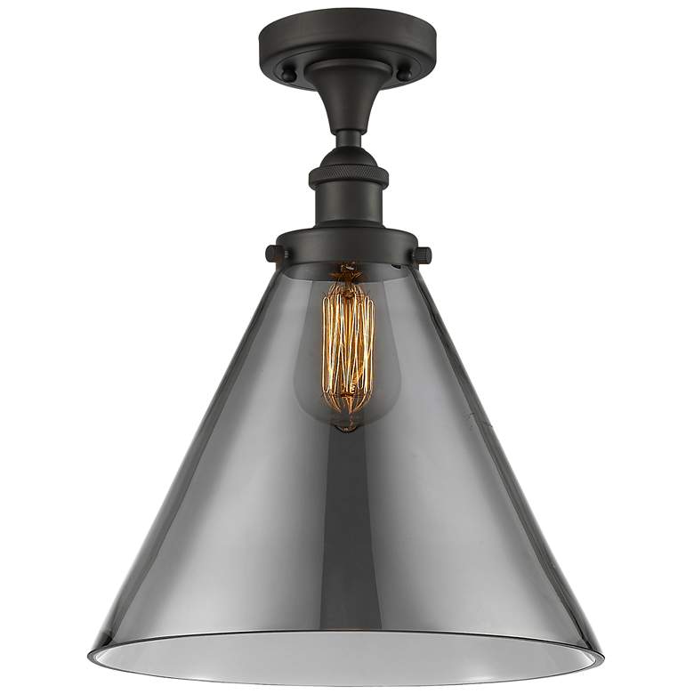 Image 1 Ballston Urban Cone 12" LED Semi-Flush Mount - Oil Rubbed Bronze - Sm