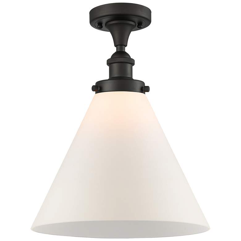Image 1 Ballston Urban Cone 12" LED Semi-Flush Mount - Oil Rubbed Bronze - Wh