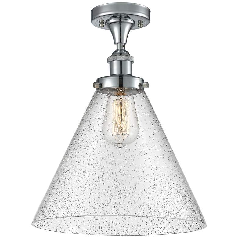 Image 1 Ballston Urban Cone 12" LED Semi-Flush Mount - Polished Chrome - Seed