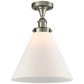 Image1 of Ballston Urban Cone 12" LED Semi-Flush Mount - Satin Nickel - Matte W