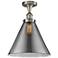 Ballston Urban Cone  12" LED Semi-Flush Mount - Satin Nickel - Plated 