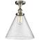Ballston Urban Cone 12" LED Semi-Flush Mount - Satin Nickel - Seedy