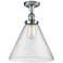 Ballston Urban Cone 12" Semi-Flush Mount - Polished Chrome - Seedy Sh