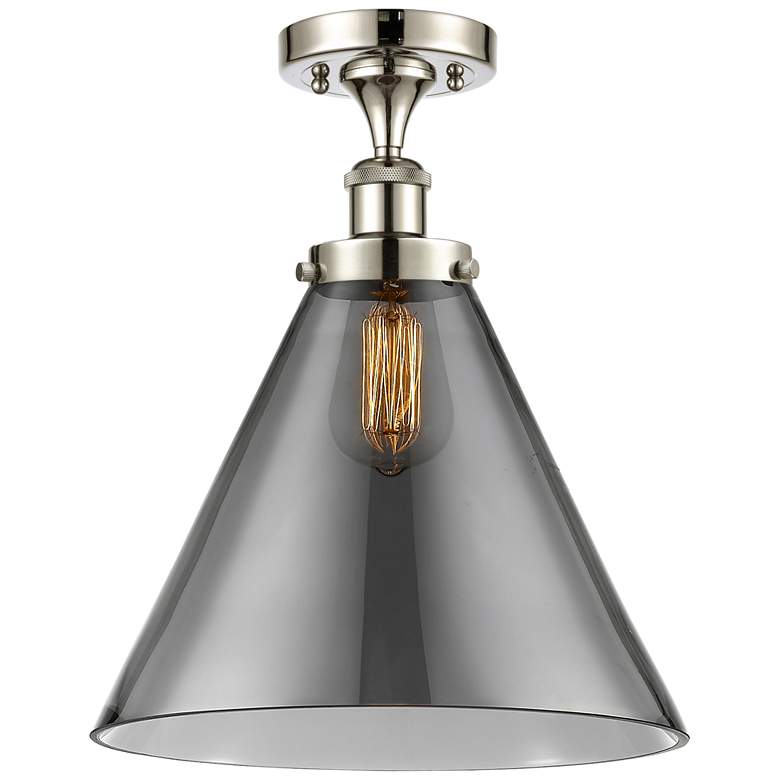 Image 1 Ballston Urban Cone 12" Semi-Flush Mount - Polished Nickel - Plated S
